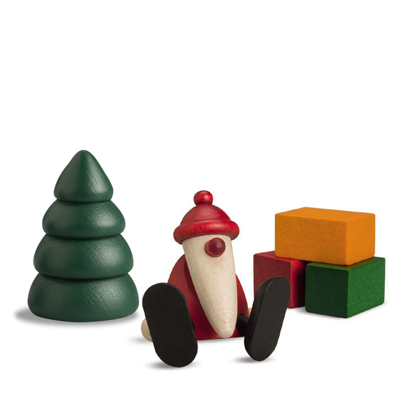 11680_Mini-Weihnachtsmann mit Geschenken und Baum